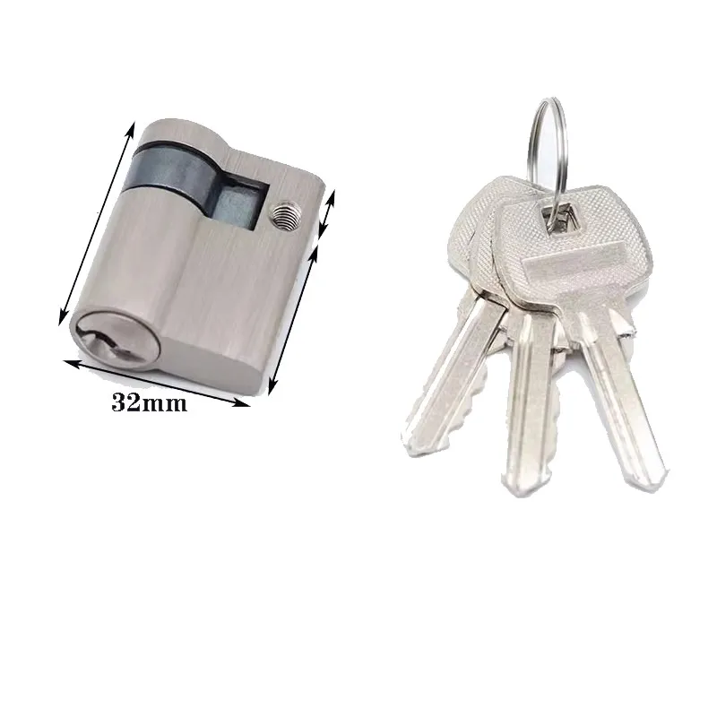Door Lock Cylinder 45mm 50mm 55mm 60mm Invisible door lock core glass door lock single side cylinder with knob for fire-proof Security