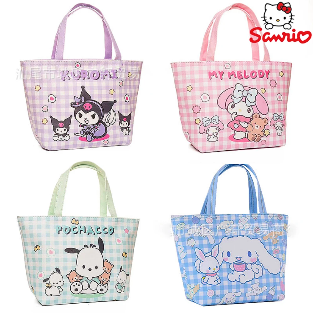 

Kawaii Sanrio Handbag Lunch Bag Kuromi Hello Kitty Cinnamoroll Anime Portable Picnic Pouch Bag My Melody Insulation Storage Bag