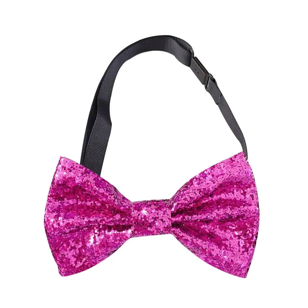 Shiny Paillette Sequins Bowtie Adjustable Dance Bowknot Stage Performance Tie Neck Decoration Men's Suit Lapel Flowers Party