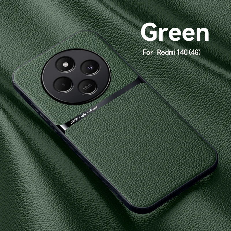 Premium Magnetic Leather Car Holder Case - Silicone Protective Back Cover