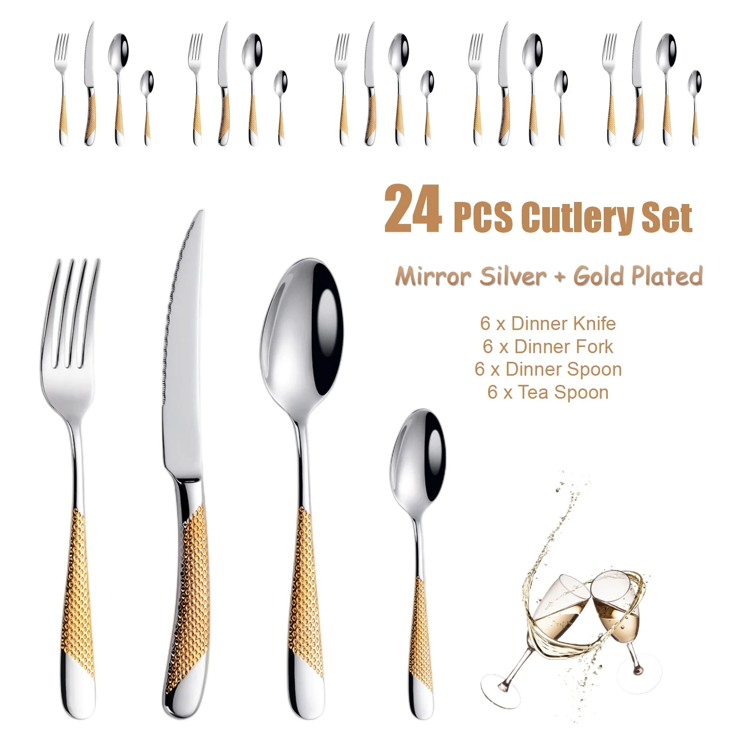 24PCS- Gold Plated
