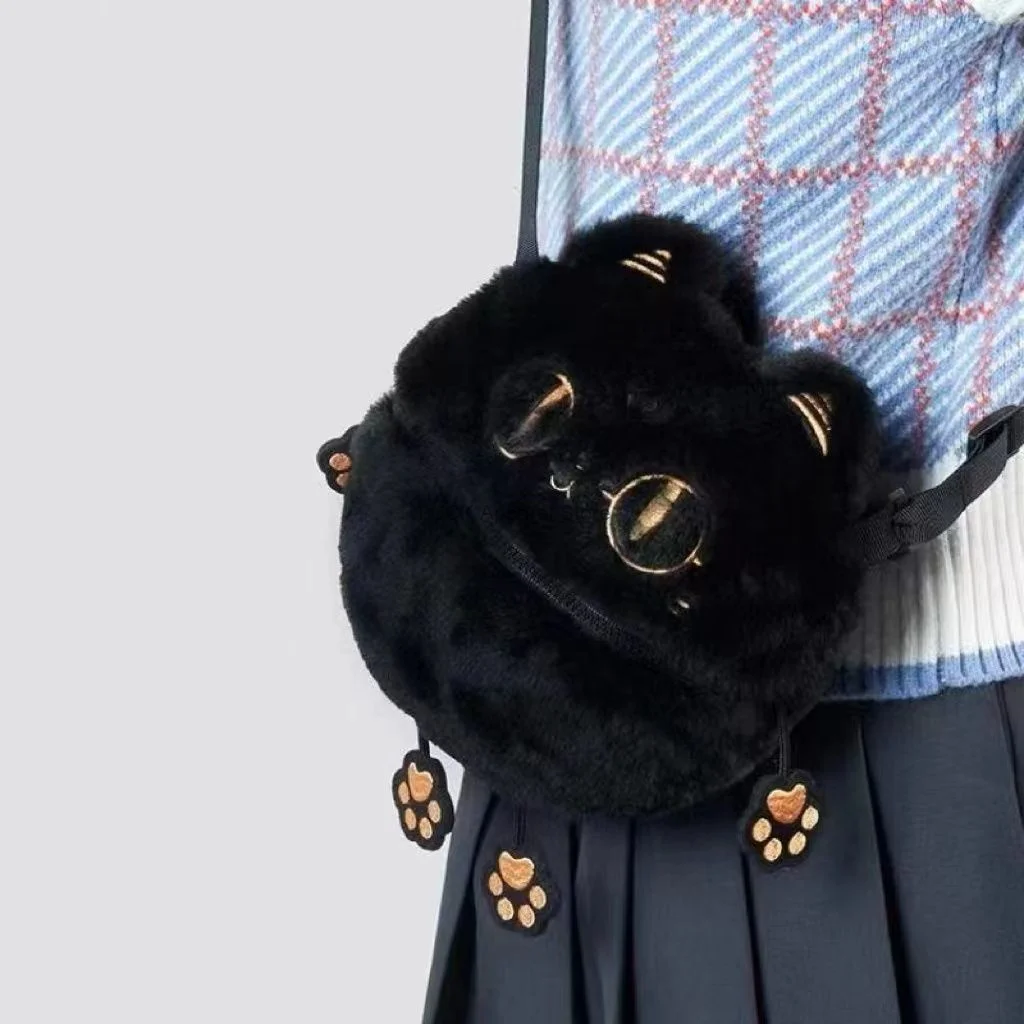 

British Museum Anderson Cat And Her Friends Series Round Cake Bun Cute Cat Plush Phone Bag Crossbody Bag
