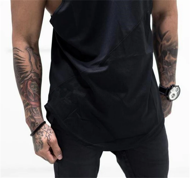 

Muscleguys Bodybuilding Stringer Tank Top with Hooded Mens Gyms Clothing Fitness Sleeveless Hoodie Vest Cotton Singlets Tankops