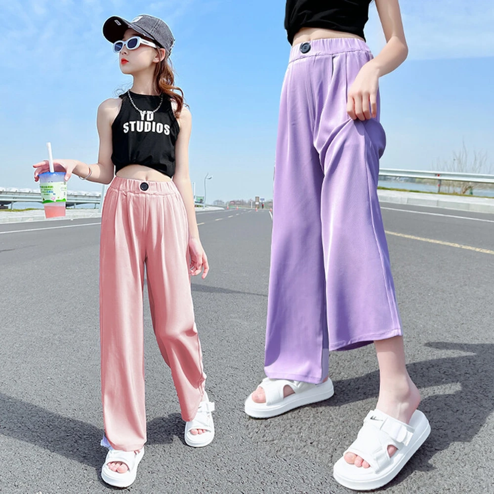 Teenage Girls Pants 2025 Summer Casual Thin Trousers for