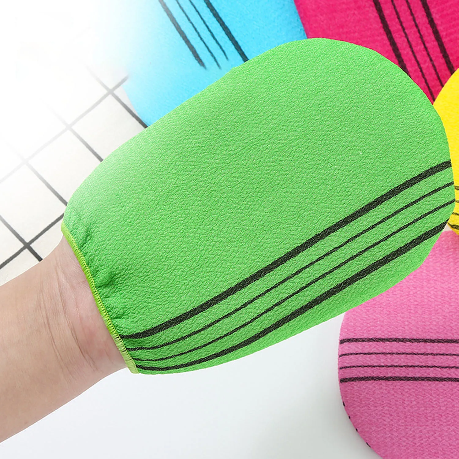 Body Exfoliating Bath Mitt Gloves 2 Pack Dead Skin Remover Shower for Men Women for body scrub glove