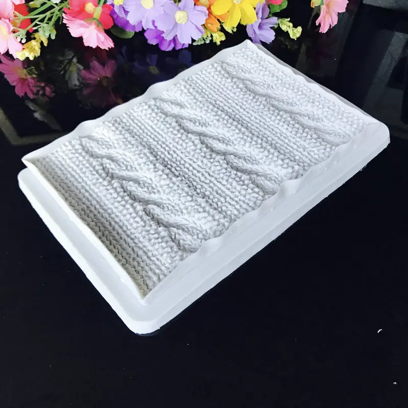 Sweater Pattern Knitting Texture Woolen Yarn Shape Silicone Mold Fondant Cake Decorating Tools Chocolate Baking Decorative Mold For knitting supplies,knitting material,knitting pattern cards,crochet yarn