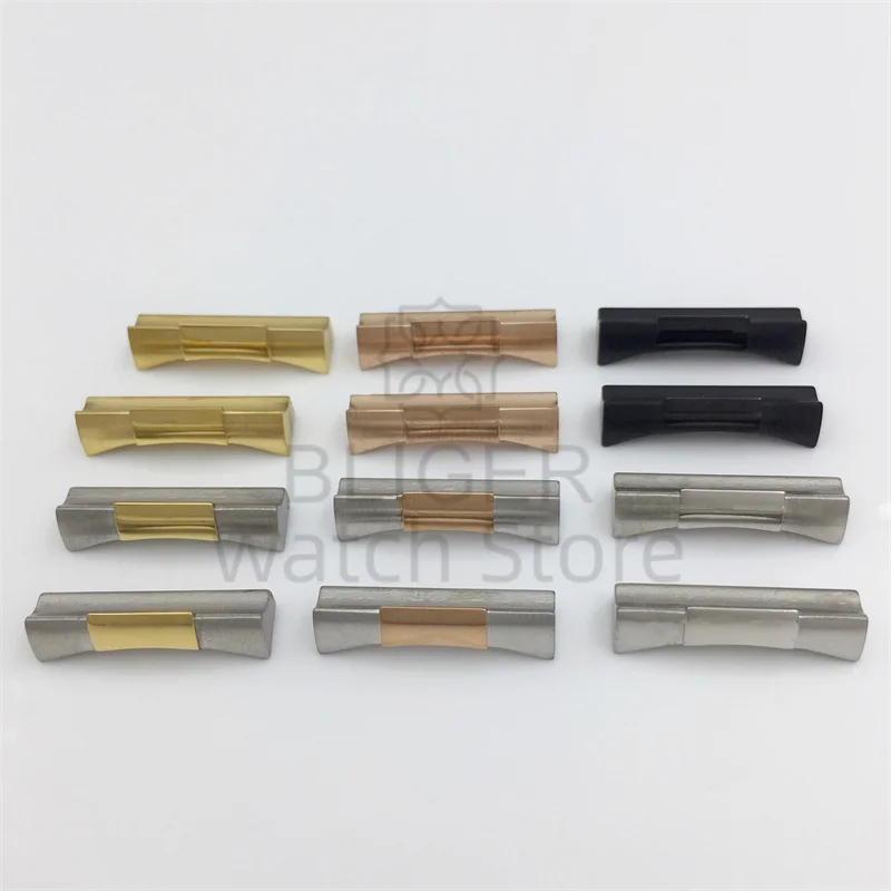 BLIGER 20mm Stainless Curved End Link Endlink Just For Rolex Watchband Submariner Watch Rubber Leather Strap Seamless Connection