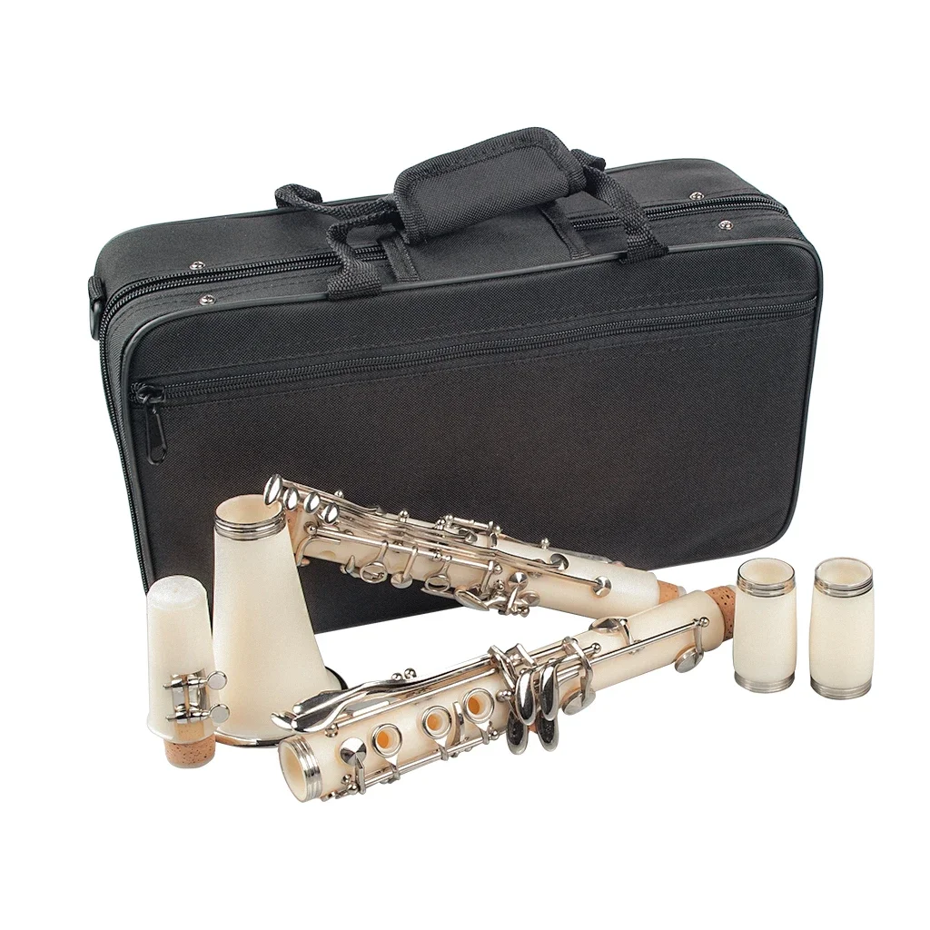 Mugig 17-Key ABS Clarinet Bb Flat W/Case Gloves Cleaning Cloth Reed Case Reeds