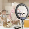 Fosoto FT-21N 21 Inch LED Photography Light Dimmable USB Charge Ring Lamp with Tripod Remote For Makeup Youtube Lighting 1