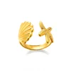 Bagues géométriques en acier inoxydable pour femmes, Texture minimaliste, couleur or, ouverture de Couple, bijoux esthétiques de mariage et de noël