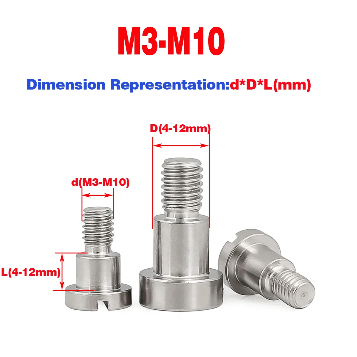 

304 Stainless Steel One-Word Step Plug Screw/Cylindrical Head Limit Bolt M3-M10