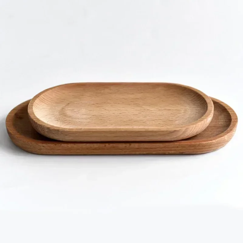 Wooden Serving Tray Japanese Style Food Oval Plate Wooden Serving Tray Tea Cup Saucer Trays Fruit Plate Storage Pallet Kitchen Table Decor