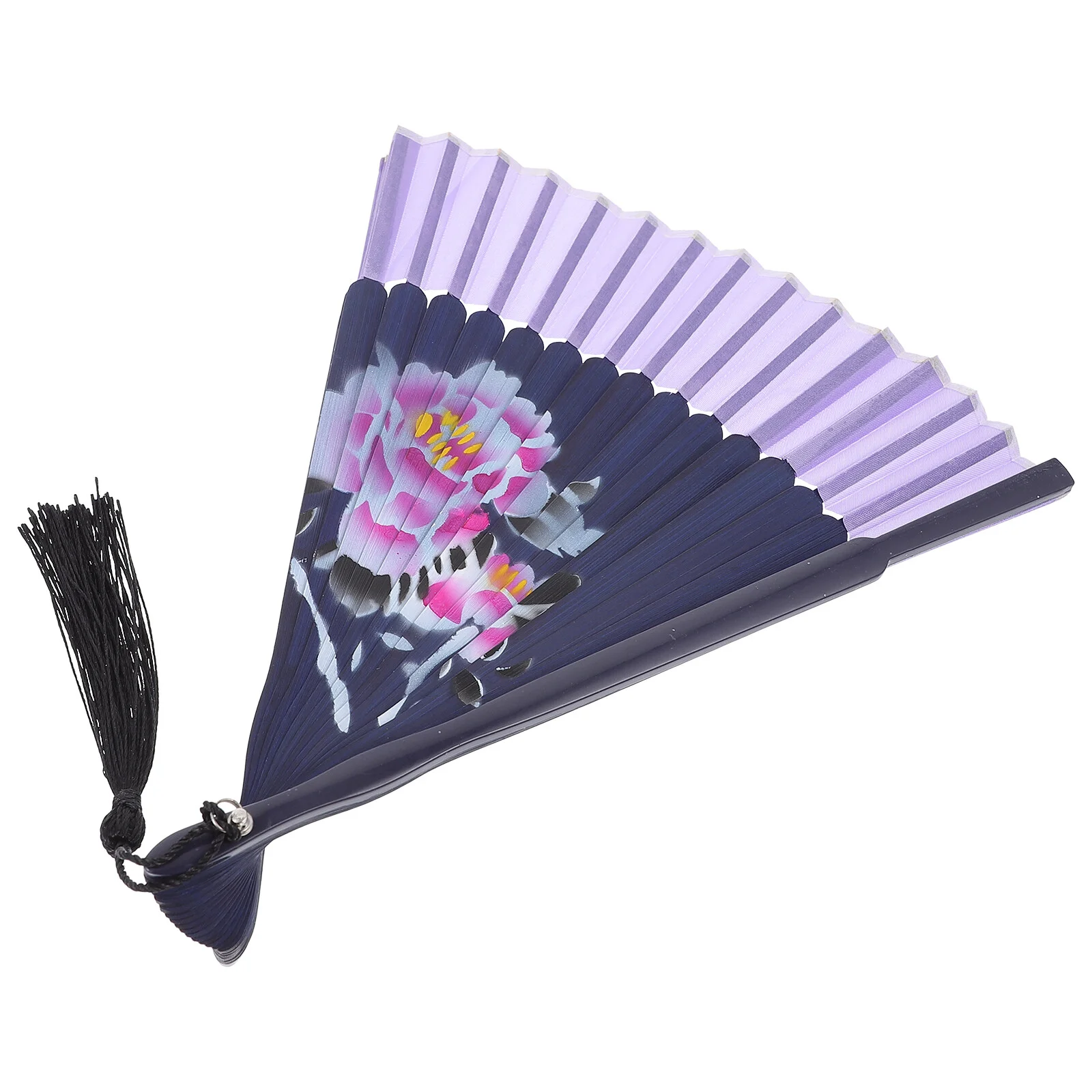 Hand Fan Folding Fans Hand Performance Male Handheld 40X20CM Foldable Women Purple Bamboo Miss