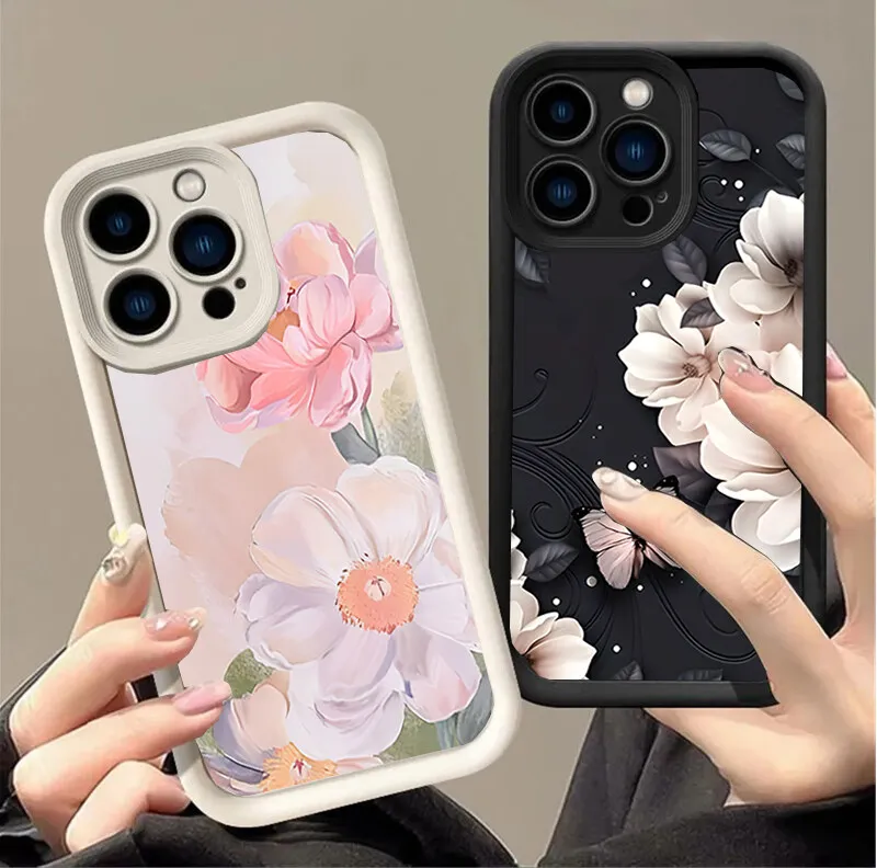 Retro Classic Flowers Soft Silicone Phone Case - Vintage Floral Design