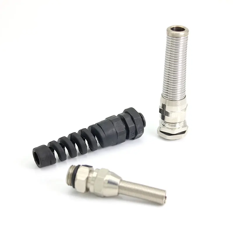 IP68 Electrical Waterproof Strain Relief Anti-Bending Nickel-Plated Brass Cable Gland Nylon Metal Cord Grips Stainless Steel PG7