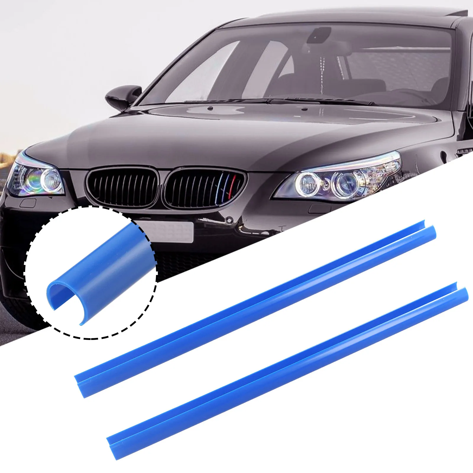 실용적인 그릴 트림 스트립 V 브레이스, BMW E60 프론트 그릴 바용 밝은 파란색 장식, 편리한 품질, 신제품, 2 개
