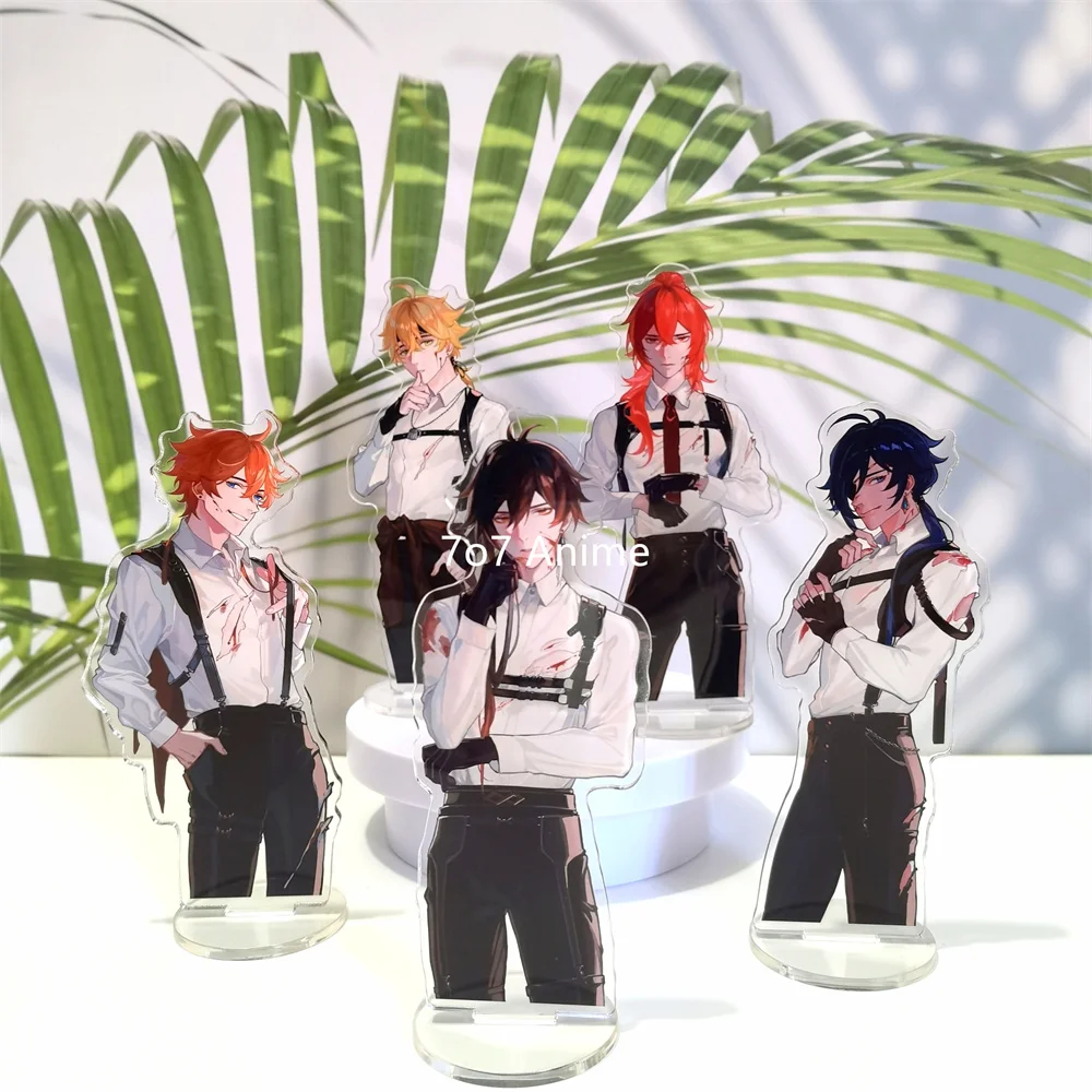 Gioco Anime Figure Tartaglia Zhongli Kaeya Diluc Thoma Fashion Acrilico Stand Model Room Desk Plate Fan Cosplay Collezione Di Regali