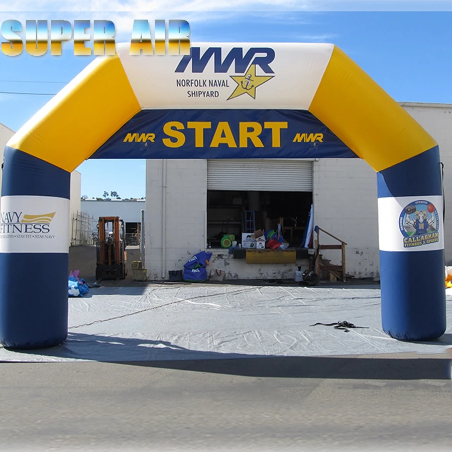 Inflatable arch with banners for outdoor tournaments can be custom-made for portable safety