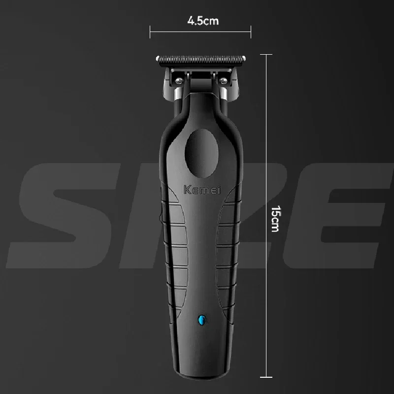 Kemei 제로 블레이드 헤어 트리머 남성용 전문 수염 트리머 전기 클리퍼 충전식 헤어 커팅 머신 이발소