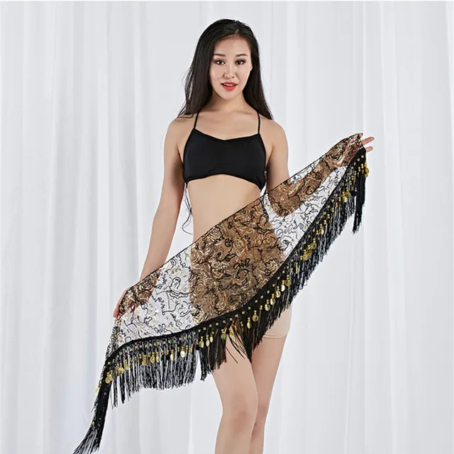 Écharpe Hanche Danse Ventre Avec Bracelets - 128 Pièces Cliquetantes - Mousseline Et Métal