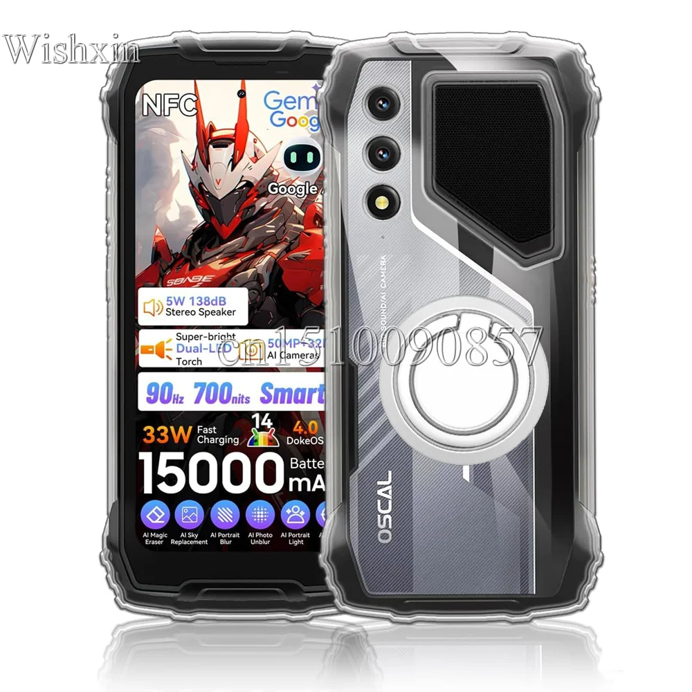 Ring Holder Shockproof Soft TPU Kickstand Case Cover