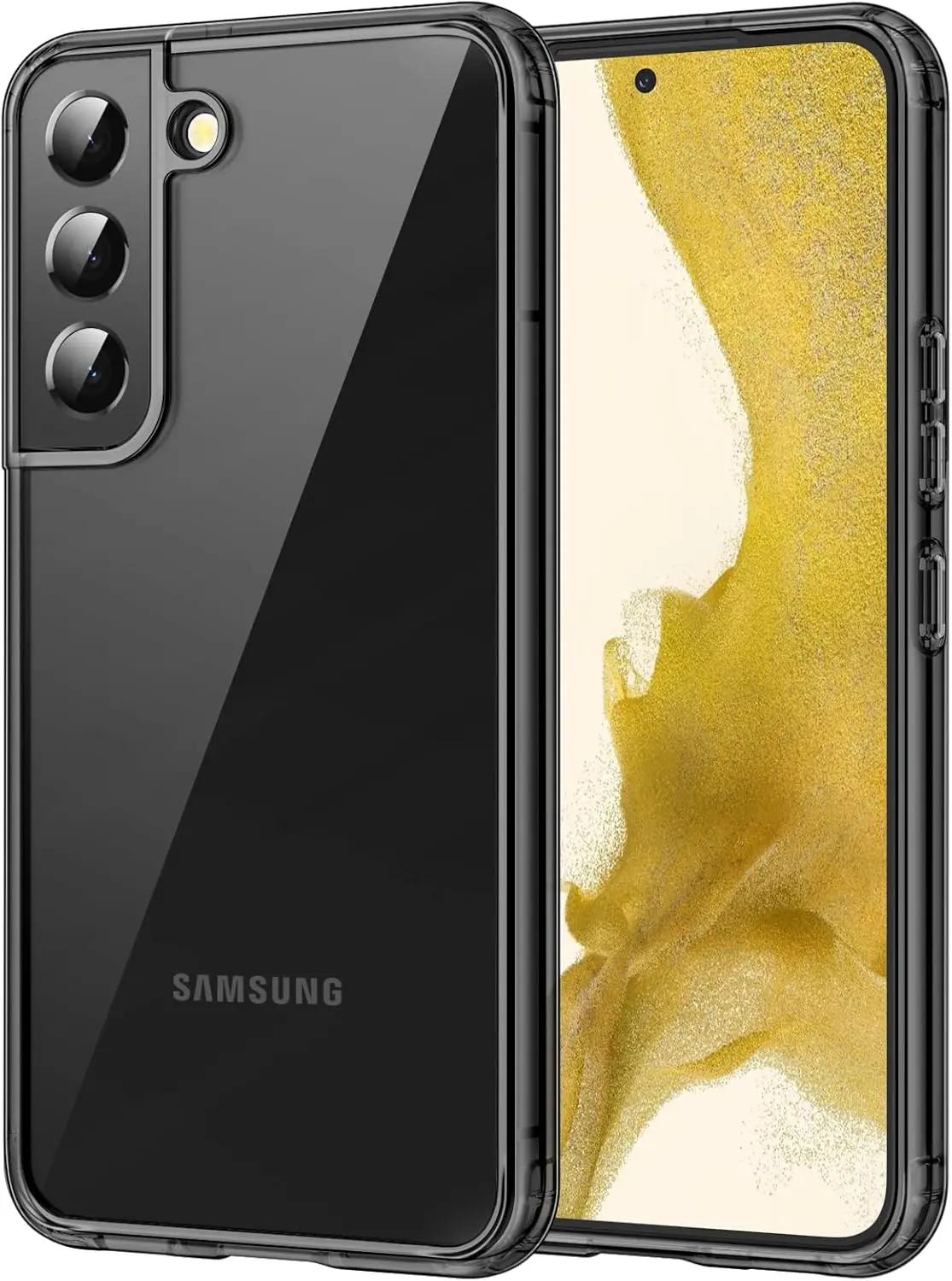 Case for S22 5G 6.1-Inch, Non-Yellowing Shockproof Bumper Protective Phone Cover, Anti-Scratch Hard PC Back (Clear)