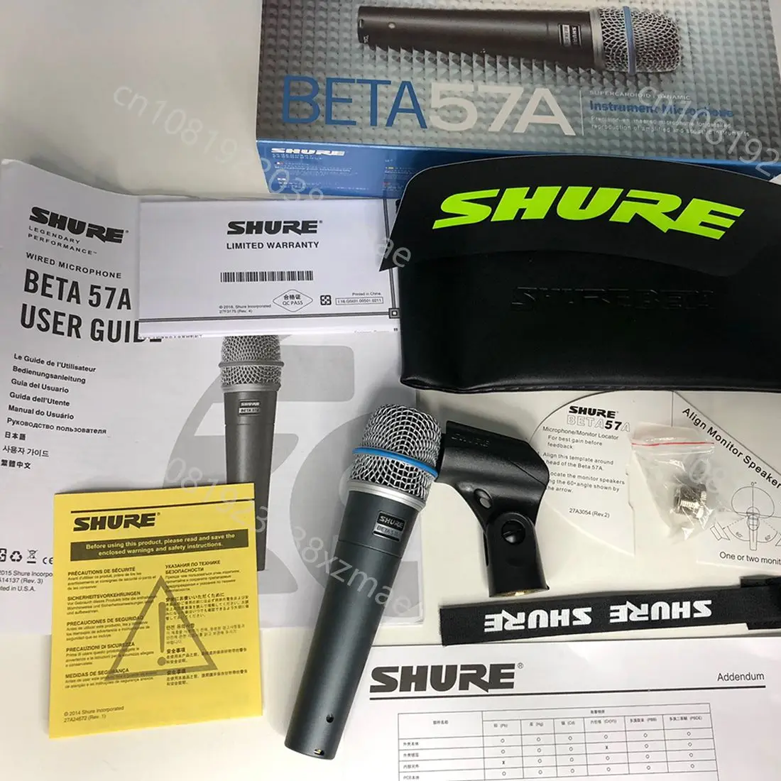 2PCS SHURE BETA 57A Microphone Wired Dynamic Home Amp Studio Recording Handheld Mic for Karaoke Bar Stage Live Performance