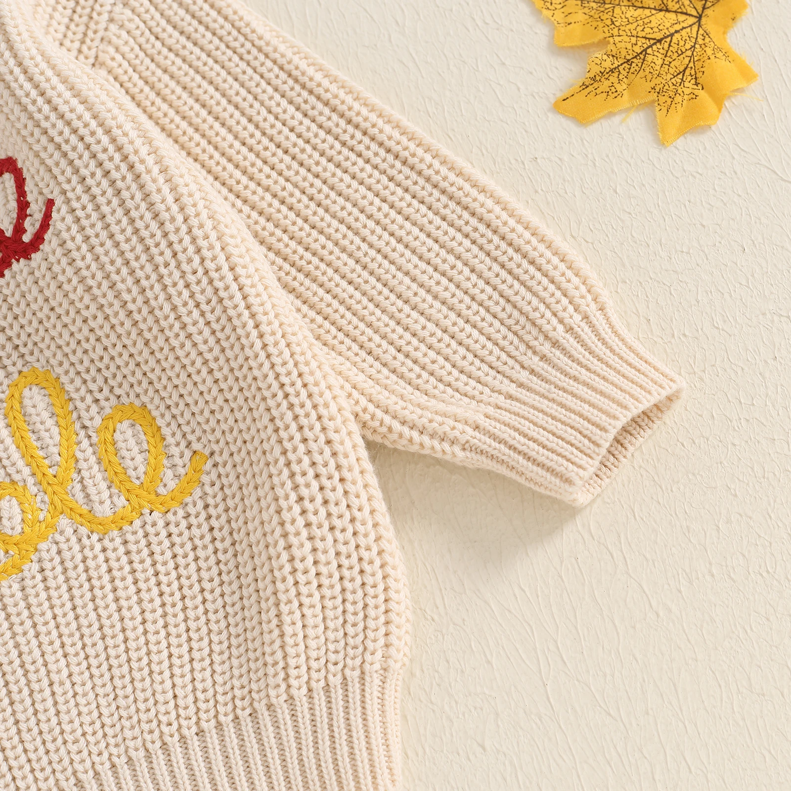 Autumn Thanksgiving Day Infant Baby Boys Girls Sweaters Long Sleeve Letter Embroidery Knit Tops Sweatshirts Clothes