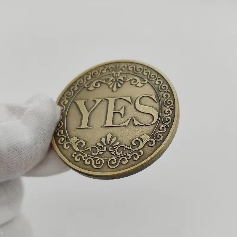 Moneta commemorativa in bronzo Sì o No, 1 pezzo, moneta non circolare, souvenir, oggetto di scena per giochi, moneta da collezione, decorazione, artigianato - immagine 3