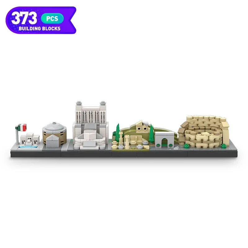 Moc Roma Skyline Italia City Skyline Architecture Street View Building Blocks Modern House Scene House Model Toy Regalo Per Bambini