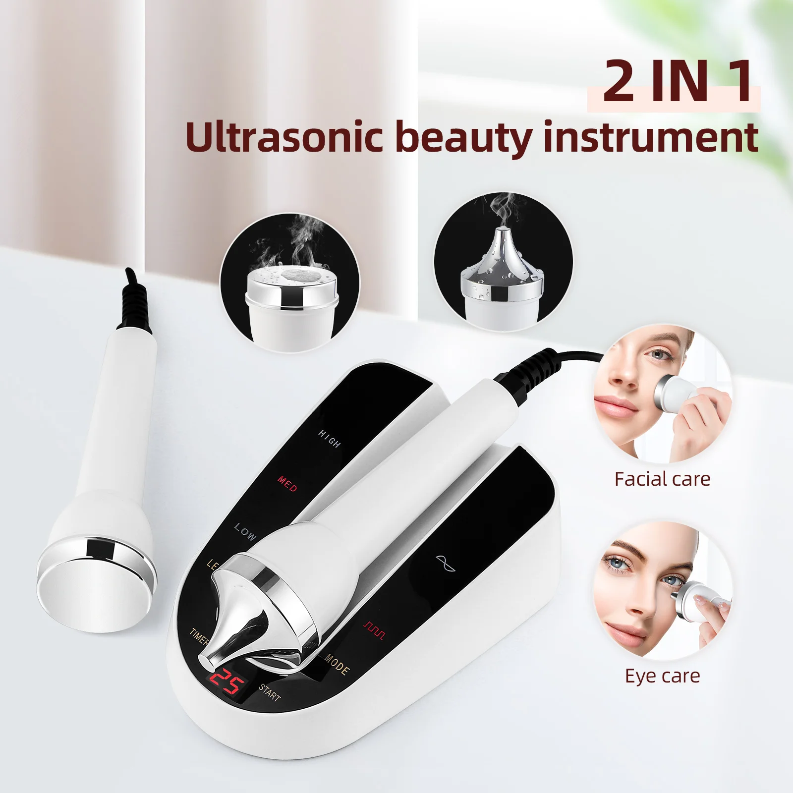 Ultrasonic Facial Lifting Machine Tighten Skin Wrinkles Removal Shrink Pores Facial Spa Nutrition Import Clean Tool