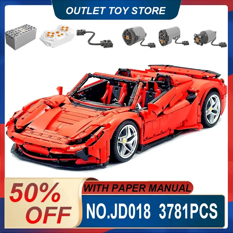 

JD018 MOC Technical Super Sports Car 3781pcs Hypercar Model Building Blocks Bricks Puzzle Toy Christmas Gifts For Kids