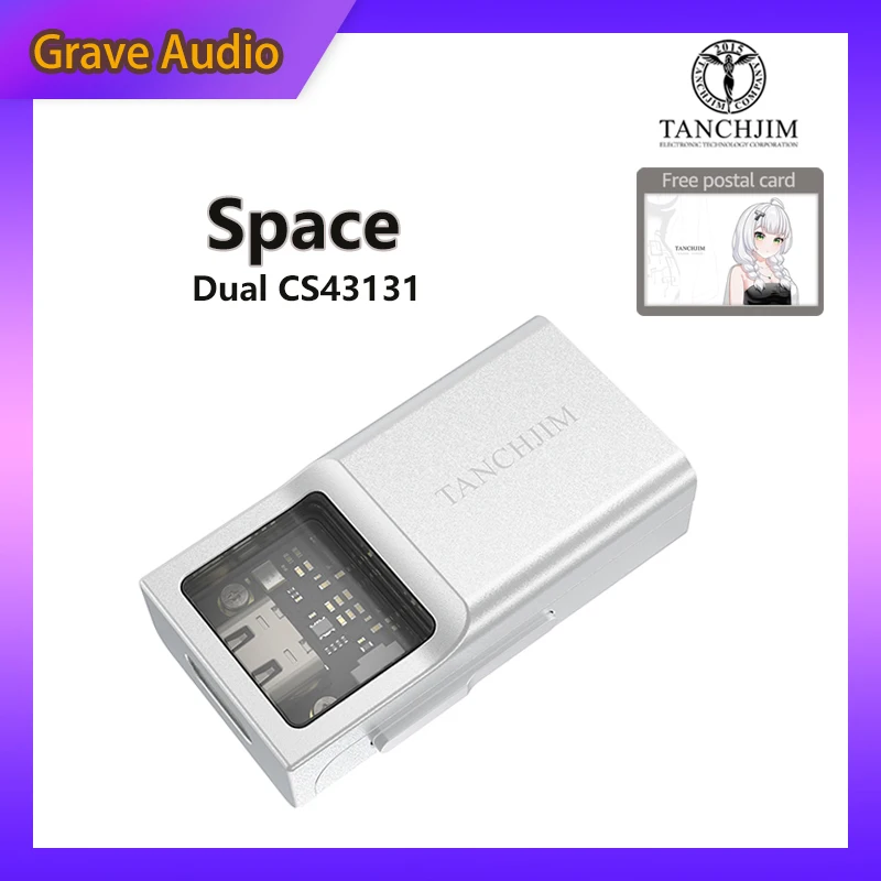 

Портативный усилитель для наушников Tanchjim Space, двойной декодер CS43131, Компактный цифро-аналоговый преобразователь с выходами 3,5 мм и 4,4 мм