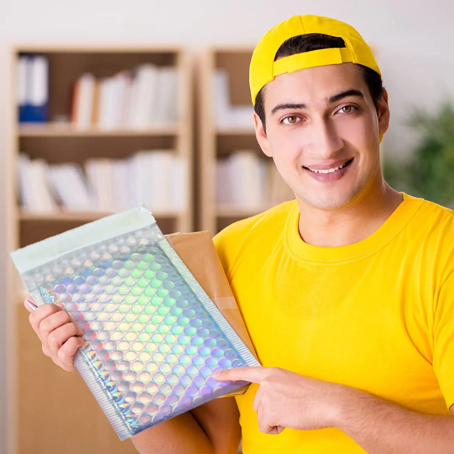 Sobres acolchados de burbujas de polietileno para libros, sobres de embalaje láser, autosellados, bolsas de regalo, 30 piezas