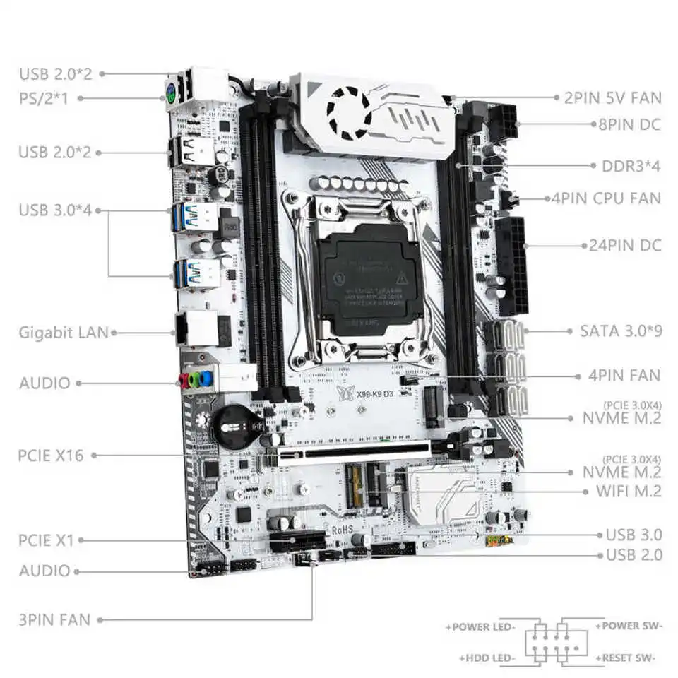 마더보드 MACHINIST X99 K9-D3 2011-3 C612 DDR3