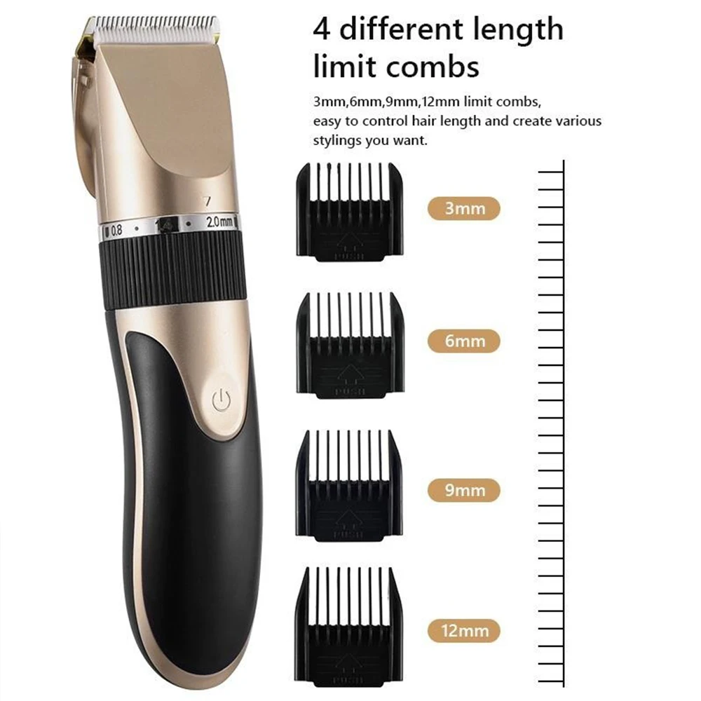 Professional Hair Clipper with Battery Power display Men's Barber Beard Trimmer Rechargeable Hair Cutting Machine Ceramic Blade 5