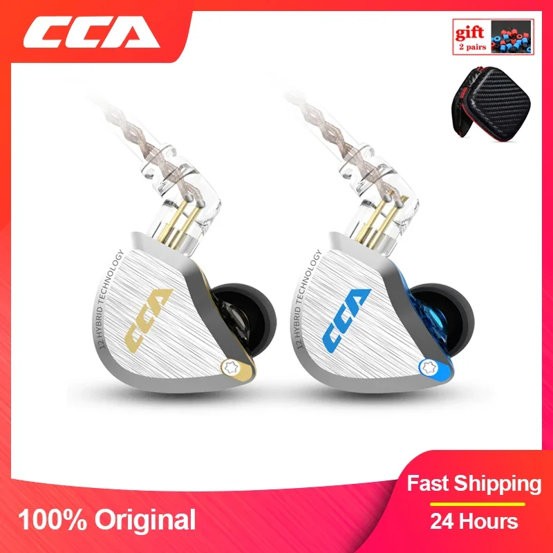 

Наушники-вкладыши CCA C12 5BA + 1DD гибридные, 12 драйверов