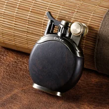 

Sandalwood Kerosene Lighter Windproof Old-fashioned Retro Grinding Wheel Cigarette Lighter Domestic Creative Personality Male