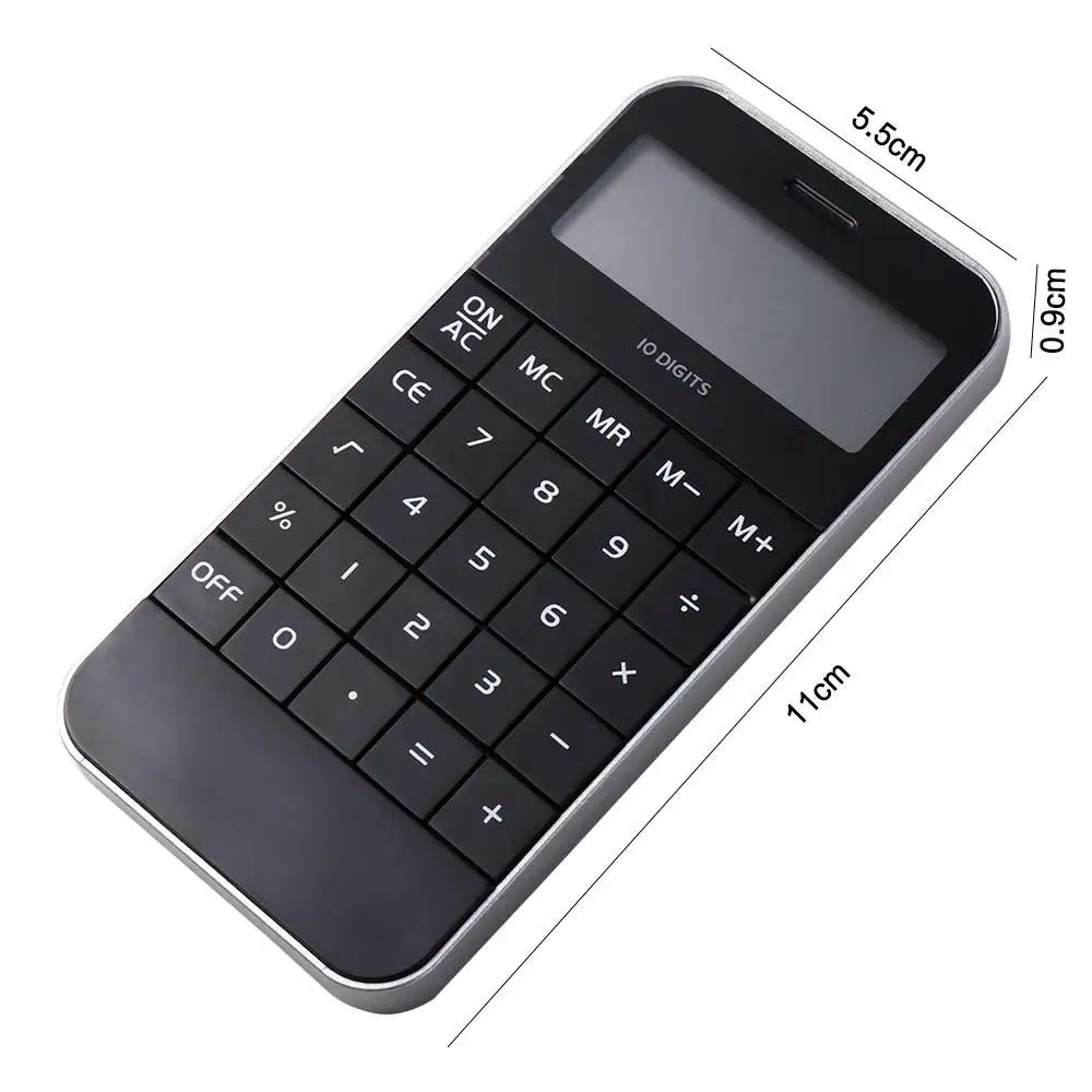 Student Mini Office Pocket Universal Display White Electronic Digit Calculator Black images - 6