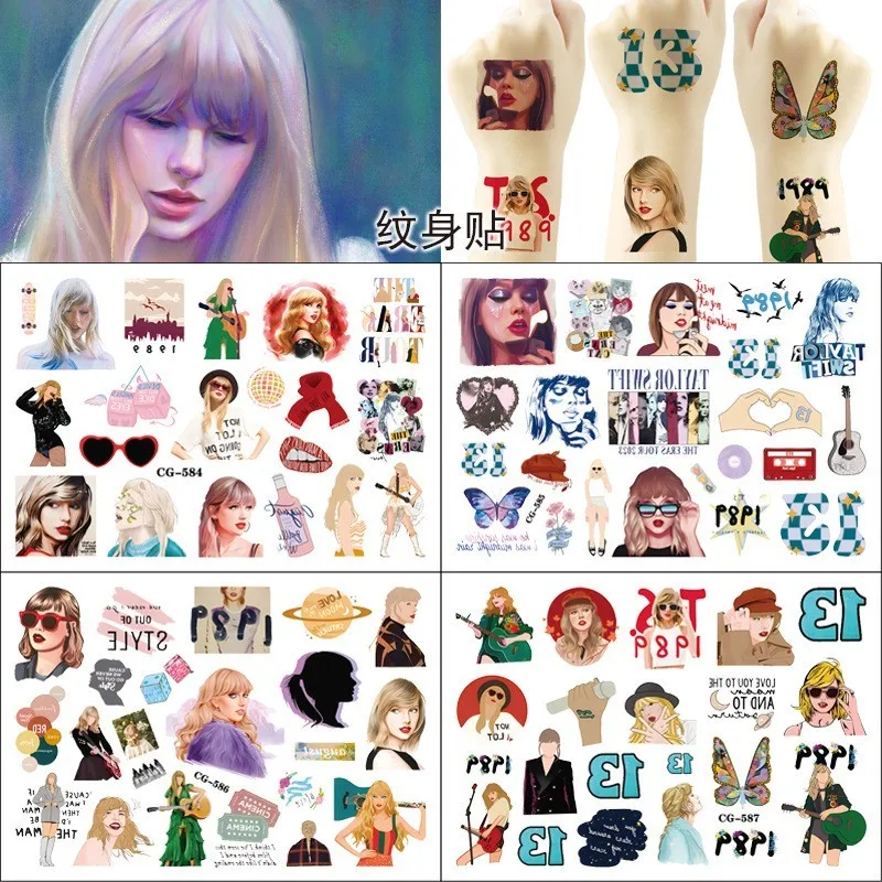 

New Taylor Swift Singers Fans Temporary Tattoo Sticker Long Lasting DIY Body Stickers For Children Adults Party Gift