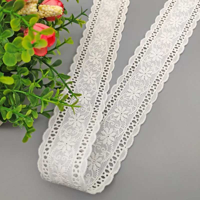 Lace Ribbon Lace Sewing Supplies Lace Sewing Accessories 2Meters/Lot 45mm Hollow Out Floral Embroidered DIY Apparel Sewing Fabric Tape Crafts Handmade