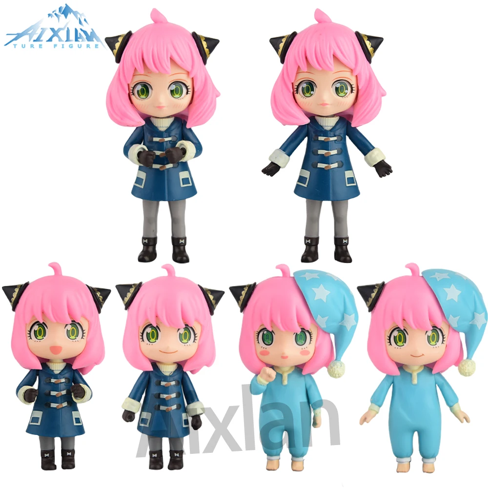 

6pcs Q Version SPY FAMILY Anime Figure Anya Twilight Figure Loid Forger Anya Forger Yor Toy Collectible Model Toys Kid Gift