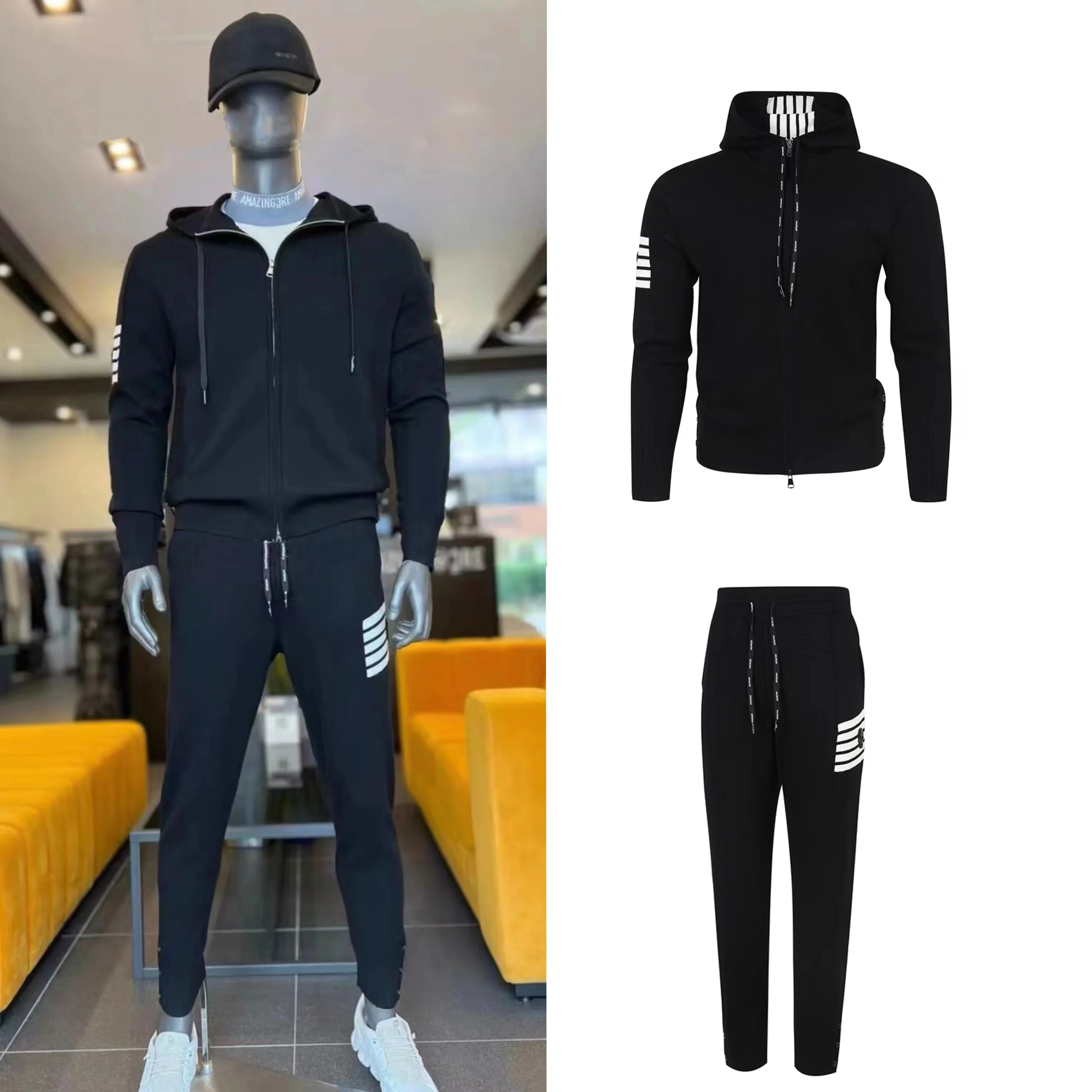 

2023 New Golf Clothes Men's Suit Fashion Casual High Quality Man Golf Pants Bottoming Hooded Golf Sweater