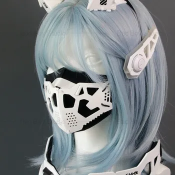 Maschera Tattica Cyberpunk Sci-fi Meccanica Funzionale per Cosplay, Maschera Facciale per Uomo e Donna, Accessori per Halloween, Festival Musicali e Carnevale
