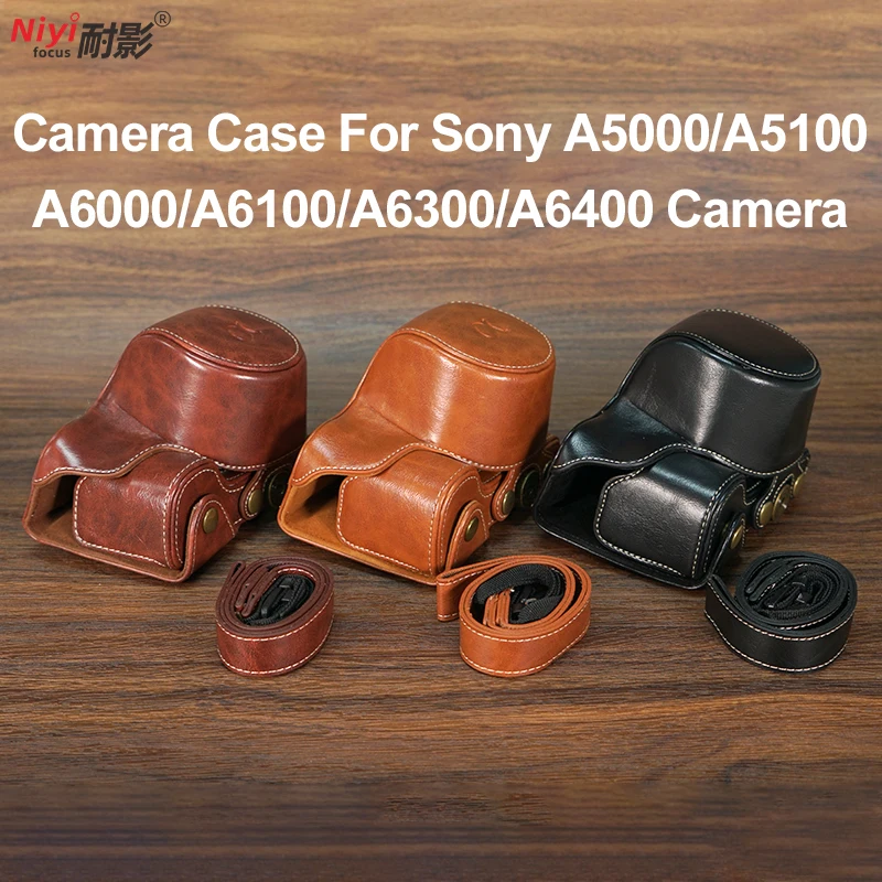 Custodia Per Fotocamera In Pelle Pu Per Sony A5000 A5100 Custodia Protettiva Per Fotocamera Full Body Shell Per Sony A6000 A6100 A6300 A6400