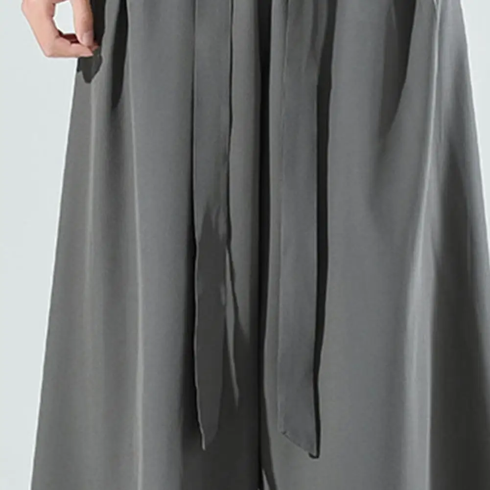 Description Picture 6 of itemTrendy Flare Pants Summer Sport Trousers Wide Leg Elastic Waist Thin Fitness Pants  Chinese Style