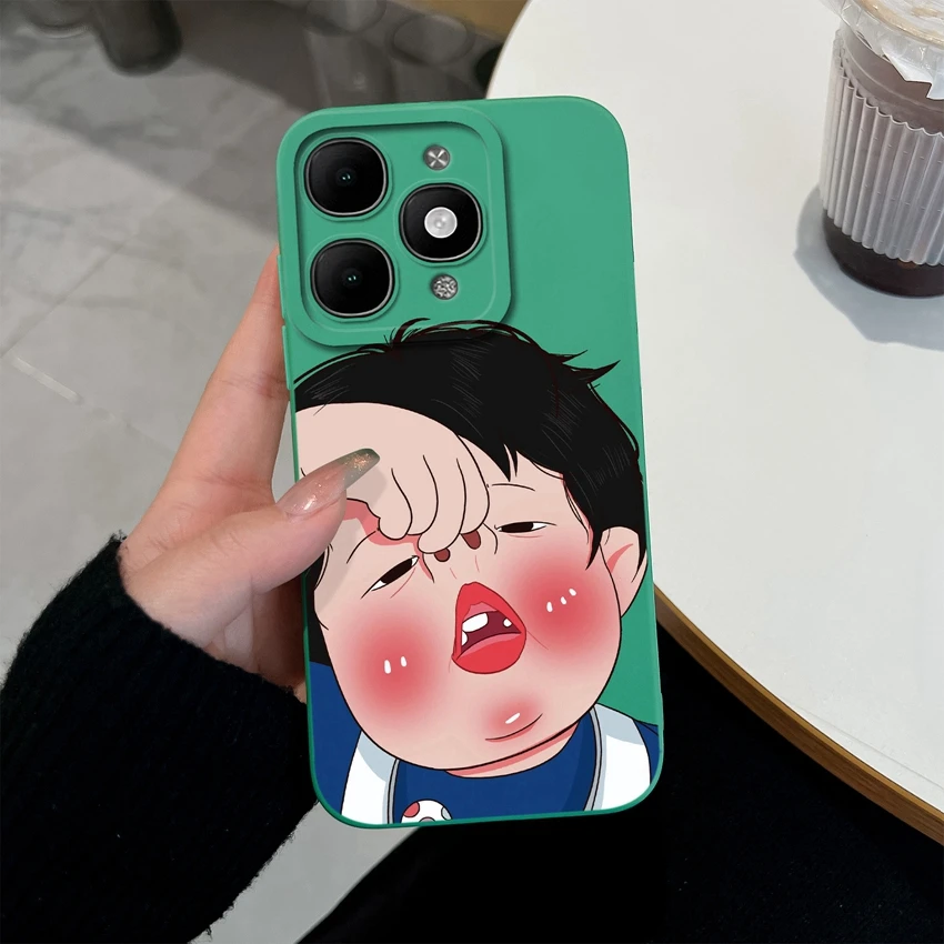 Pretty Floral Liquid Silicone Shockproof Phone Case with Screen Protector