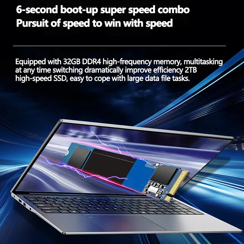 17.3 inch Intel N5095/N95 Office Laptop 32GB RAM 2TB SSD  Fingerprint Print DDR4 Window11 Backlit Keypad Portable Notebook PC 3