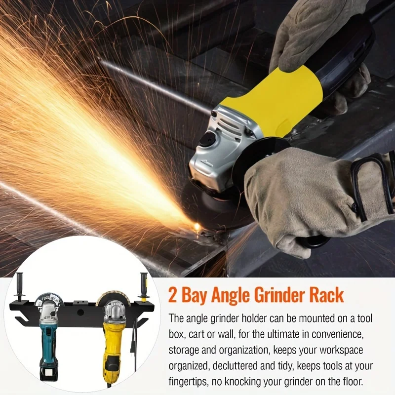 Laowu Angle Grinder Wall Mount Holder - 4 Pack, Steel Bracket For 5" Grinders, Impact Wrenches, Polishers