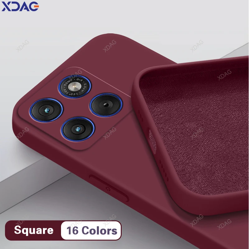 Original Soft Phone Case - Solid Color Liquid Silicone with Camera Protection and Shockproof Bumper Cover